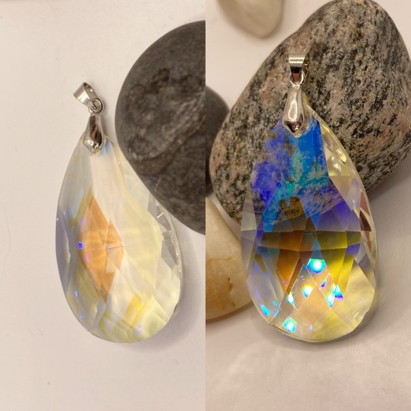 Huge Crystal Quartz Gemstone Handmade Pendant - Picture 6 of 7